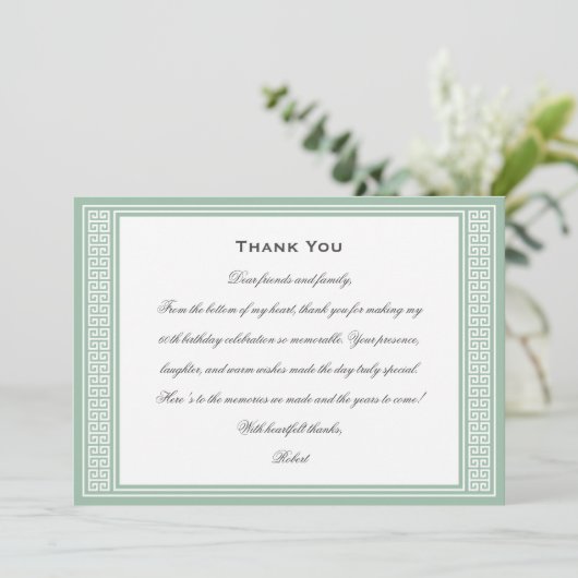 Klassieke Verjaardag Party Foto Green Flat Bedankkaart (Staand voorkant)