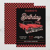 Klassieke verjaardag van een oldtimer kaart (Voorkant / Achterkant)