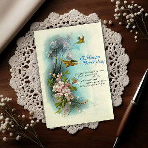 Klassieke verjaardagsbloesemkunst uit 1920  briefkaart