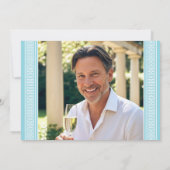 Klassieke verjaardagsfeestje Custom Age Foto Blauw Kaart (Achterkant)