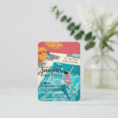 Klassieke verjaardagskaartjes voor een zwembadfees visitekaartje (Staand voorkant)