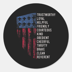 Klassieke Verkennersgeschenk VS Amerika Vlag Verke Ronde Sticker