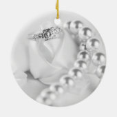 Klassieke Verloving Ring Keramisch Ornament (Achterkant)