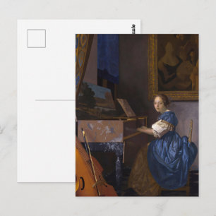Klassieke Vermeer Barokke Muziekscene Kunst Briefkaart