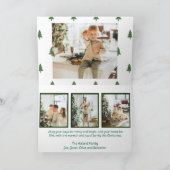 Klassieke versierde kerstboom 4 foto feestdagen kaart (Binnen)