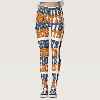 Klassieke, versleten Massachusetts gestapelde typo Leggings