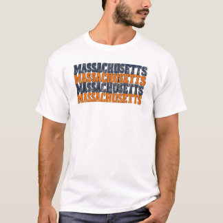 Klassieke, versleten Massachusetts gestapelde typo T-shirt