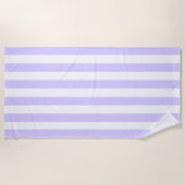 Klassieke verticale lavendel: witte strepen strandlaken (Voorkant)