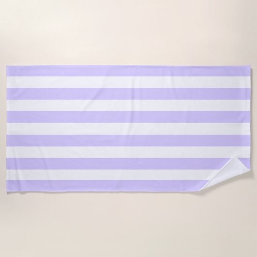 Klassieke verticale lavendel: witte strepen strandlaken (Voorkant)