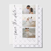 Klassieke Verticale Script Fotostrip Trouwen Vellum Uitnodigingen (Offset (Uitnodiging))