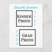 Klassieke vervolgens en nu Afstuderen kondiging fo Briefkaart (Voorkant)