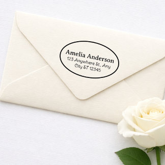 Klassieke Vet Ovale Retouradres Rubber Stempel