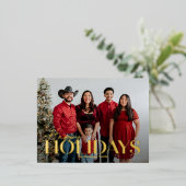 Klassieke Vette Folie Prettige feestdagen Briefkaa (Staand Voorkant)