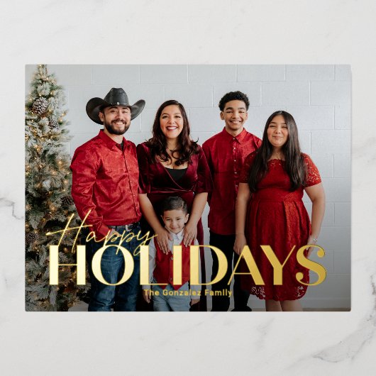 Klassieke Vette Folie Prettige feestdagen Briefkaa (Voorkant)