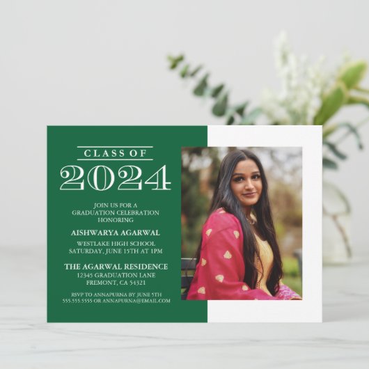 KLASSIEKE VETTE KLASSE VAN 2024 AFSTUDEREN UITNODI KAART (Staand voorkant)