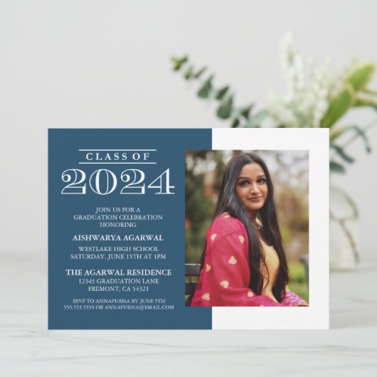KLASSIEKE VETTE KLASSE VAN 2024 AFSTUDEREN UITNODI KAART (Staand voorkant)