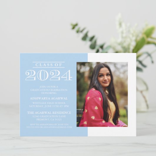 KLASSIEKE VETTE KLASSE VAN 2024 AFSTUDEREN UITNODI KAART (Staand voorkant)