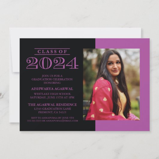 KLASSIEKE VETTE KLASSE VAN 2024 AFSTUDEREN UITNODI KAART (Voorkant)