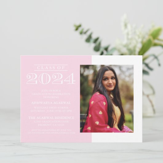 KLASSIEKE VETTE UITGAVE AFSTUDEERUITNODIGING KLAS  KAART (Staand voorkant)