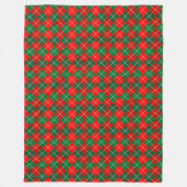 Klassieke Vibrant Rood Groen Tartan Plaid Kerstmis Fleece Deken (Voorkant)