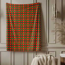 Klassieke Vibrant Rood Groen Tartan Plaid Kerstmis Fleece Deken