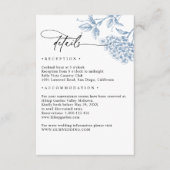 Klassieke Victoriaans Blauwe Bloemen Huwelijk Informatiekaartje (Voorkant)