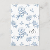 Klassieke Victoriaans Blauwe Bloemen Huwelijk Informatiekaartje (Achterkant)