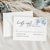 Klassieke Victoriaans Blauwe Bloemen Wedding RSVP  Kaartje