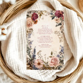 Klassieke Victoriaans Royal Floral bruiloft Informatiekaartje