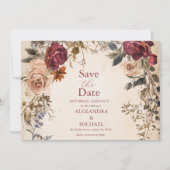 Klassieke Victoriaans Royal Floral bruiloft Save The Date (Voorkant)