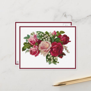Klassieke Victoriaans Rozen Lily van de Valley Rom Briefkaart
