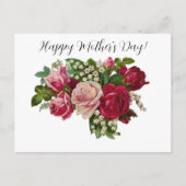 Klassieke Victoriaans Rozen Lily van de Valley Rom Briefkaart (Voorkant)