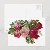 Klassieke Victoriaans Rozen Lily van de Valley Rom Briefkaart (Voorkant / Achterkant)