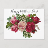 Klassieke Victoriaans Rozen Lily van de Valley Rom Briefkaart (Voorkant)