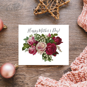 Klassieke Victoriaans Rozen Lily van de Valley Rom Briefkaart
