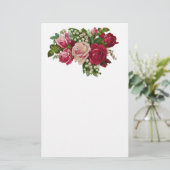 Klassieke Victoriaans Rozen Lily van de Valley Rom Briefpapier (Staand voorkant)