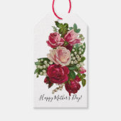 Klassieke Victoriaans Rozen Lily van de Valley Rom Cadeaulabel (Voorkant)