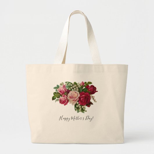Klassieke Victoriaans Rozen Lily van de Valley Rom Grote Tote Bag (Voorkant)