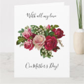 Klassieke Victoriaans Rozen Lily van de Valley Rom Kaart (Voorkant)