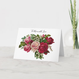 Klassieke Victoriaans Rozen Lily van de Valley Rom Kaart