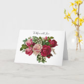 Klassieke Victoriaans Rozen Lily van de Valley Rom Kaart (Gele Bloem)