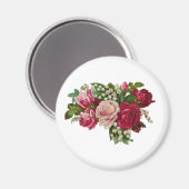 Klassieke Victoriaans Rozen Lily van de Valley Rom Magneet (Voorkant / Achterkant)