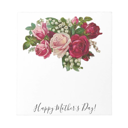 Klassieke Victoriaans Rozen Lily van de Valley Rom Notitieblok (Voorkant)