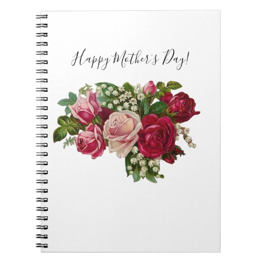 Klassieke Victoriaans Rozen Lily van de Valley Rom Notitieboek (Voorkant)