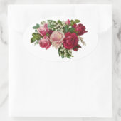 Klassieke Victoriaans Rozen Lily van de Valley Rom Ovale Sticker (Tas)