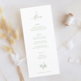 Klassieke Victoriaans Sage Green Toile Wedding Menu