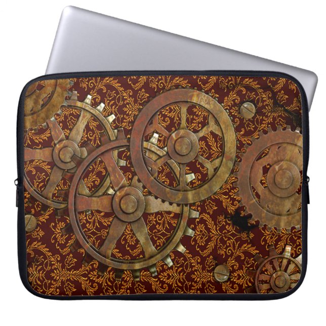 Klassieke Victoriaans Steampunk Laptop Sleeve (Voorkant)
