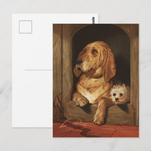 Klassieke Victoriaanse Bloodhound en Westie-honden Briefkaart