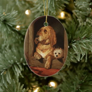 Klassieke Victoriaanse Bloodhound en Westie-honden Keramisch Ornament