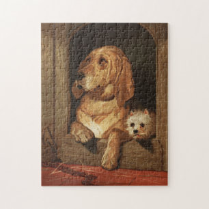 Klassieke Victoriaanse Bloodhound en Westie-honden Legpuzzel